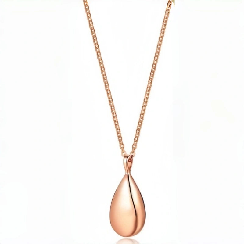 Teardrop Pet Urn Necklace – Stainless Steel Cremation Pendant – 4 Colors – Holds Fur, Ashes, or Scent