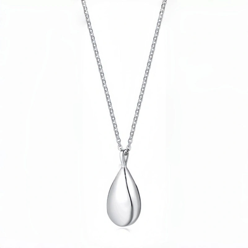 Teardrop Pet Urn Necklace – Stainless Steel Cremation Pendant – 4 Colors – Holds Fur, Ashes, or Scent