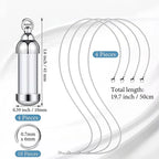Stainless Steel & Glass Pet Urn Pendant – Cylinder Cremation Necklace – Holds Fur or Small Ashes