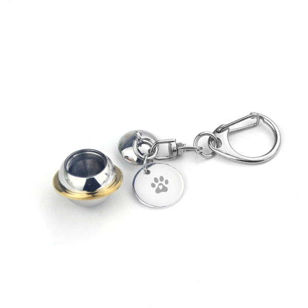 Sphere-Shaped Pet Urn Keychain – Stainless Steel Cremation Pendant – Holds Fur or Ashes