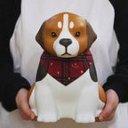 Hand-Painted Full-Body Cartoon Pet Statue for Full Ashes - Compatible with medium to large dogs